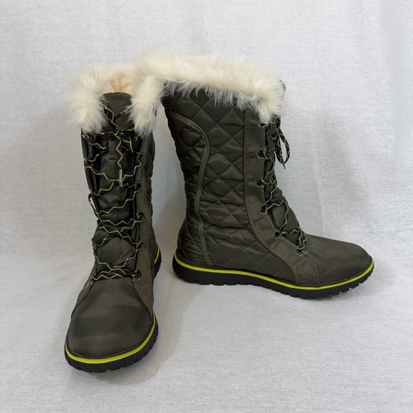 Sorel Cozy Cate Peat Moss Quilted Winter Lace-Up Boots - Picture 4 of 14